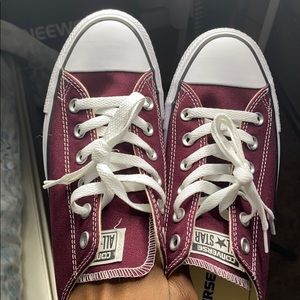 Never Worn Before Unisex Burgundy Converse